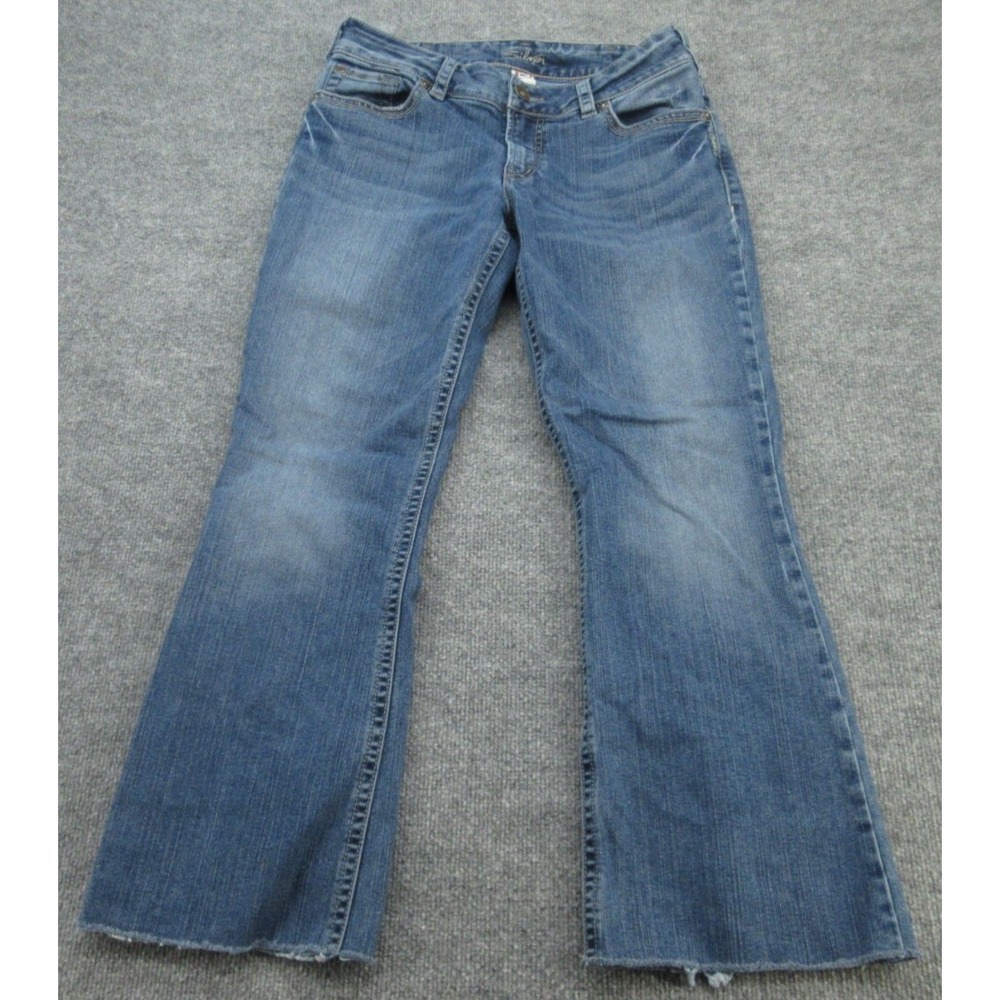 Silver Jeans Co Womens Suki Bootcut Fit Blue Frayed Hem Denim 30x30